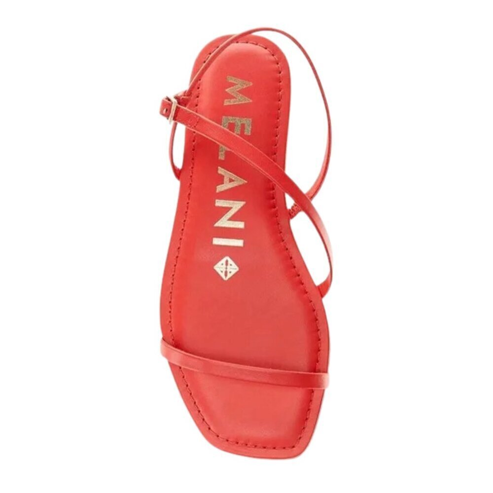 NEW Antonio Melani Lyla Leather Strappy Flat Sandals in Red - Picture 3 of 5